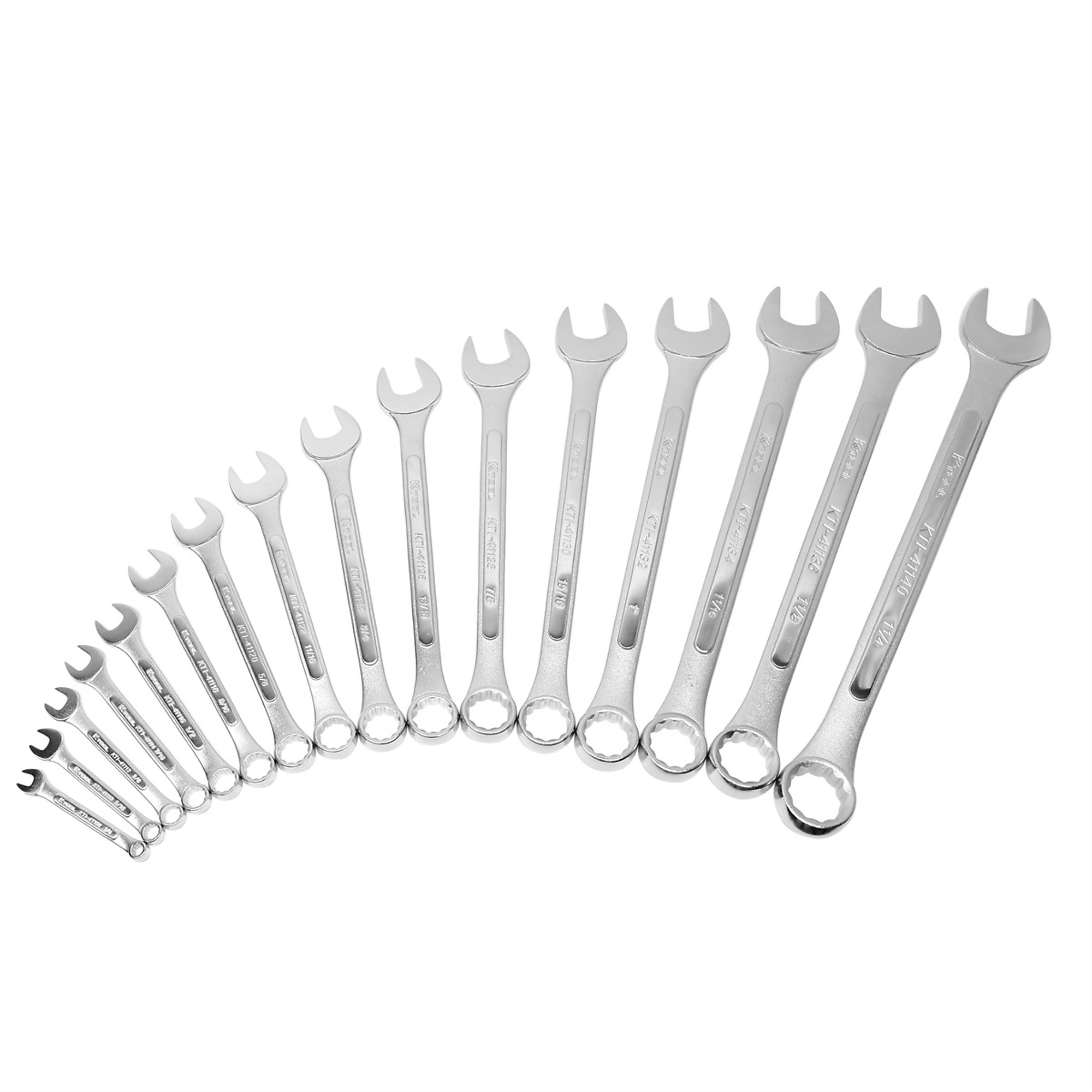 K Tool International Combination Wrench Set — 16-Piece, Chrome Plated, Heat Treated, Model# KTI41016